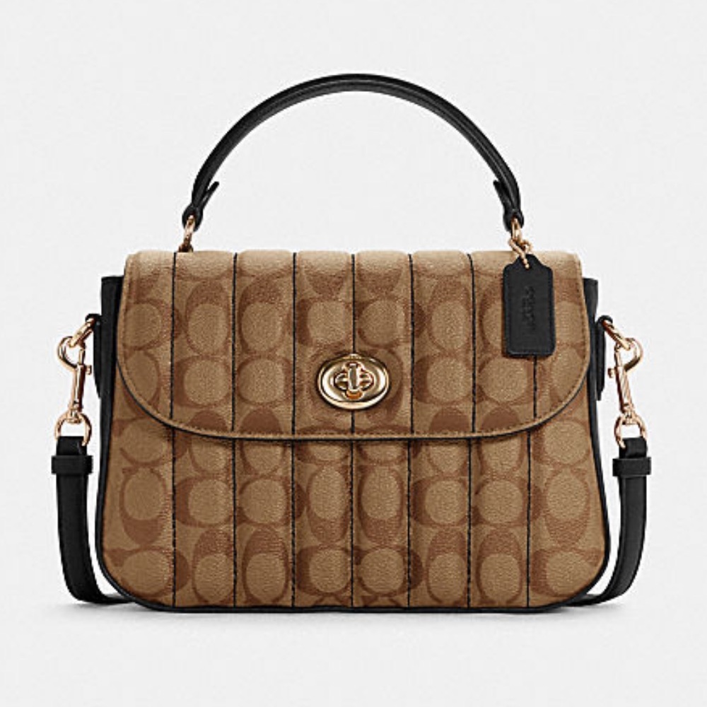 Coach Marlie Top Handle Satchel Crossbody In Sig Canvas Bag $450 - Picture 4 of 13